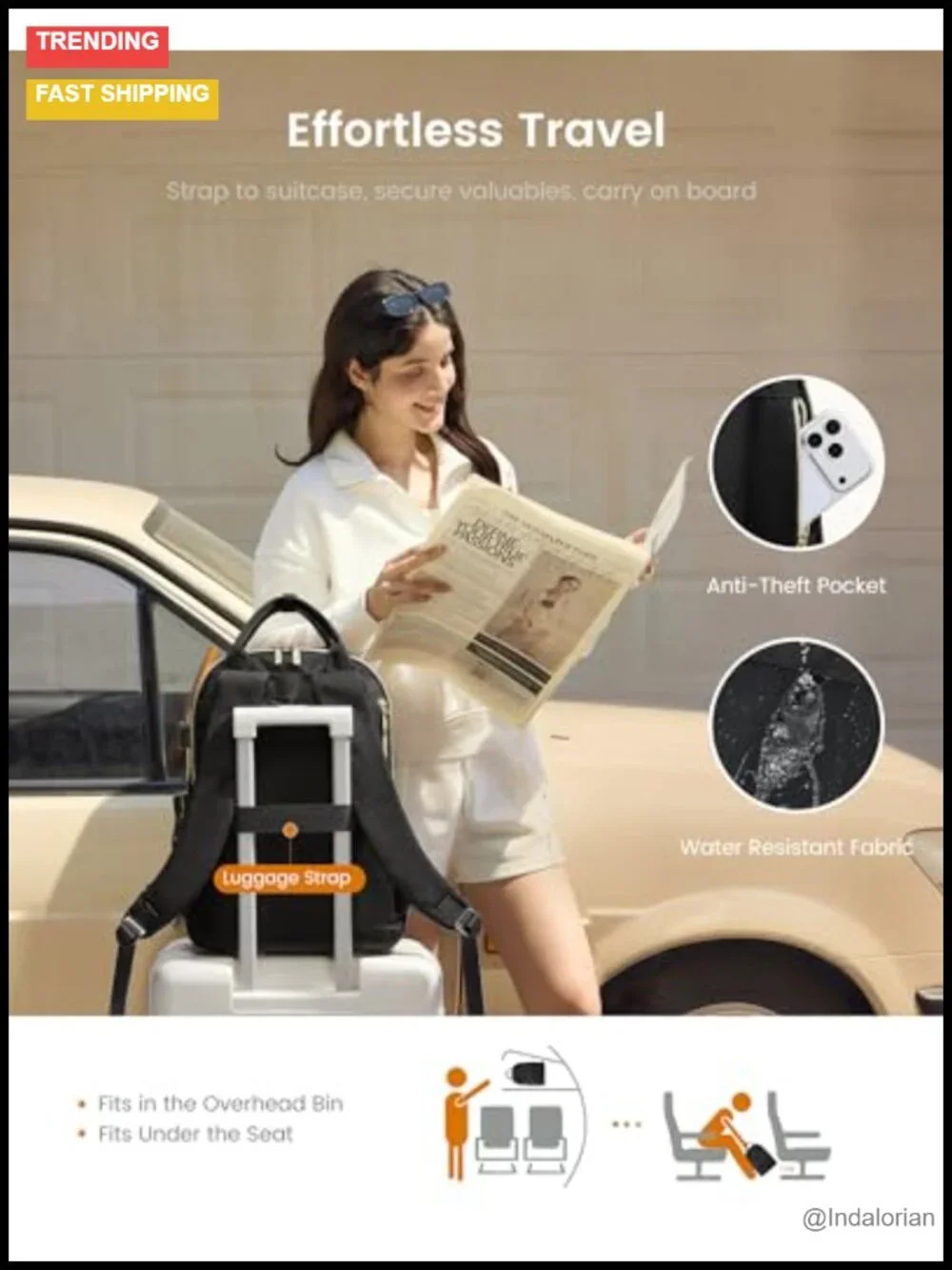 LOVEvOOK Laptop Backpack with Giant Tumbler Holder, 15.6 inch Computer Bag